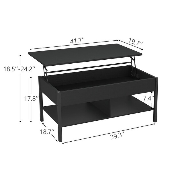 Living Room Lift Top Coffee Table with Hidden Storage - 2 Colors