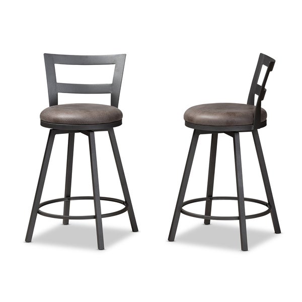 Carbon Loft Murdock Industrial Grey Fabric Pub Stool Set