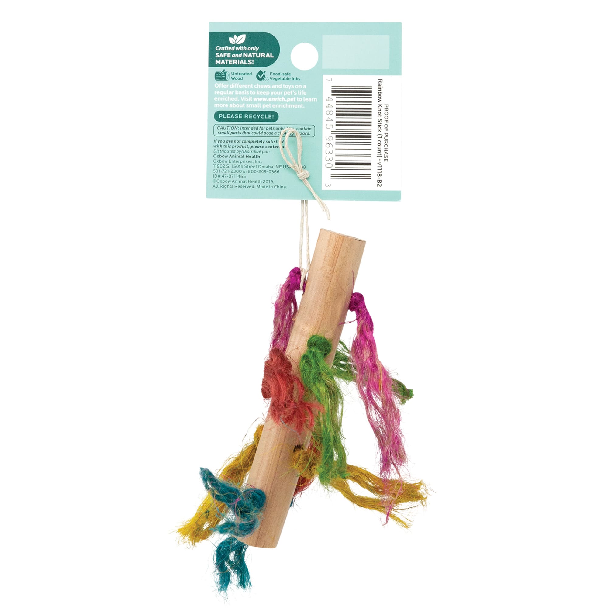 Oxbow Enriched Life Rainbow Knot Stick Toys for Small Pets