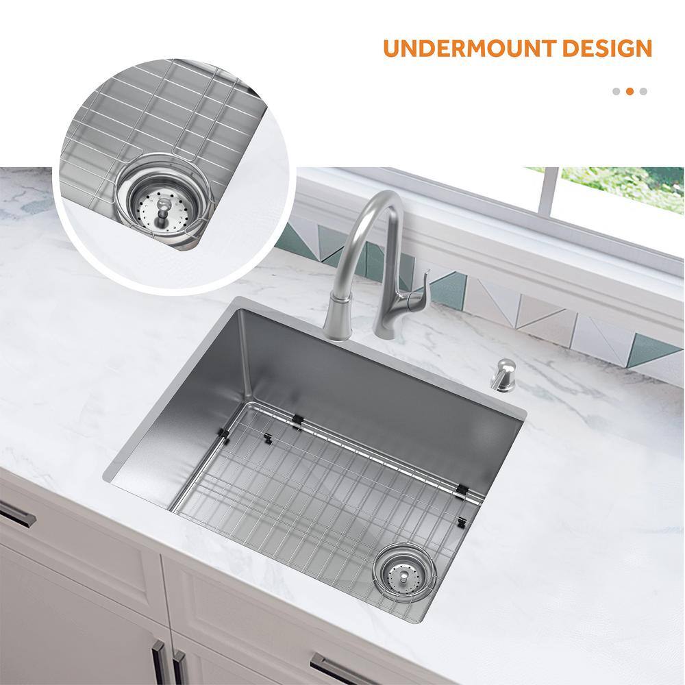 Glacier Bay All-in-One Undermount Stainless Steel 23 in. Kitchen Sink VUR2318PA1