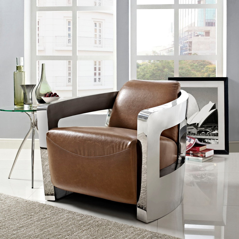 Trip Leather Lounge Chair   Contemporary   Armchairs And Accent Chairs   by Decor Savings  Houzz