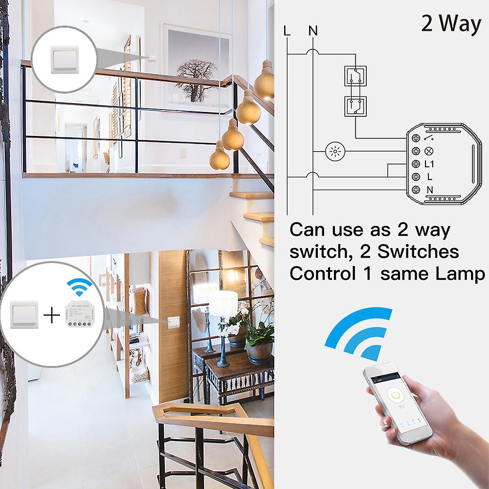 Wifi Intelligent Light Switch Diy Breaker Module App Remote Control Multicolor 2