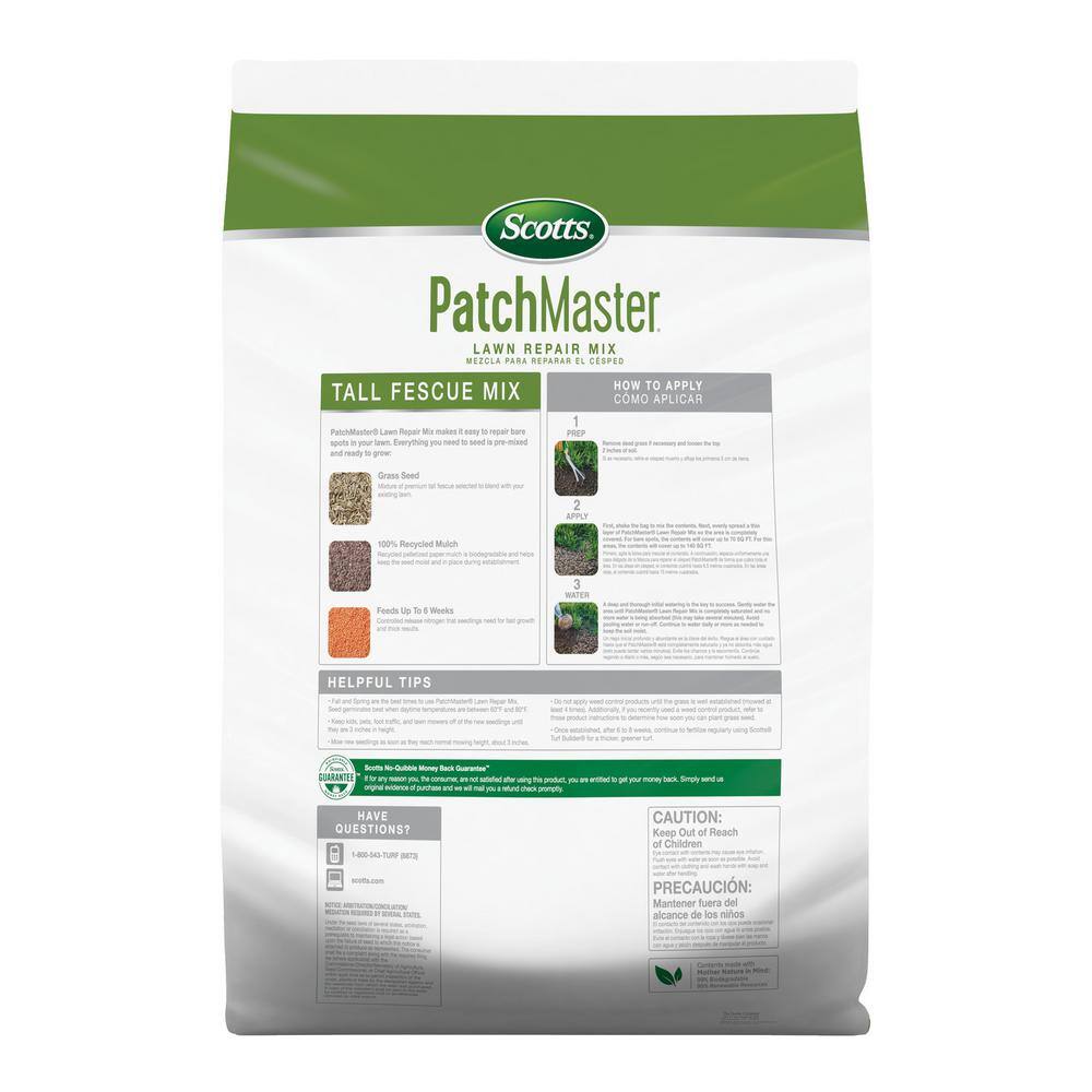 Scotts PatchMaster 4.75 lbs. Lawn Repair Mix Tall Fescue Mix Combination Grass Seed Fertilizer and Mulch 14900-1