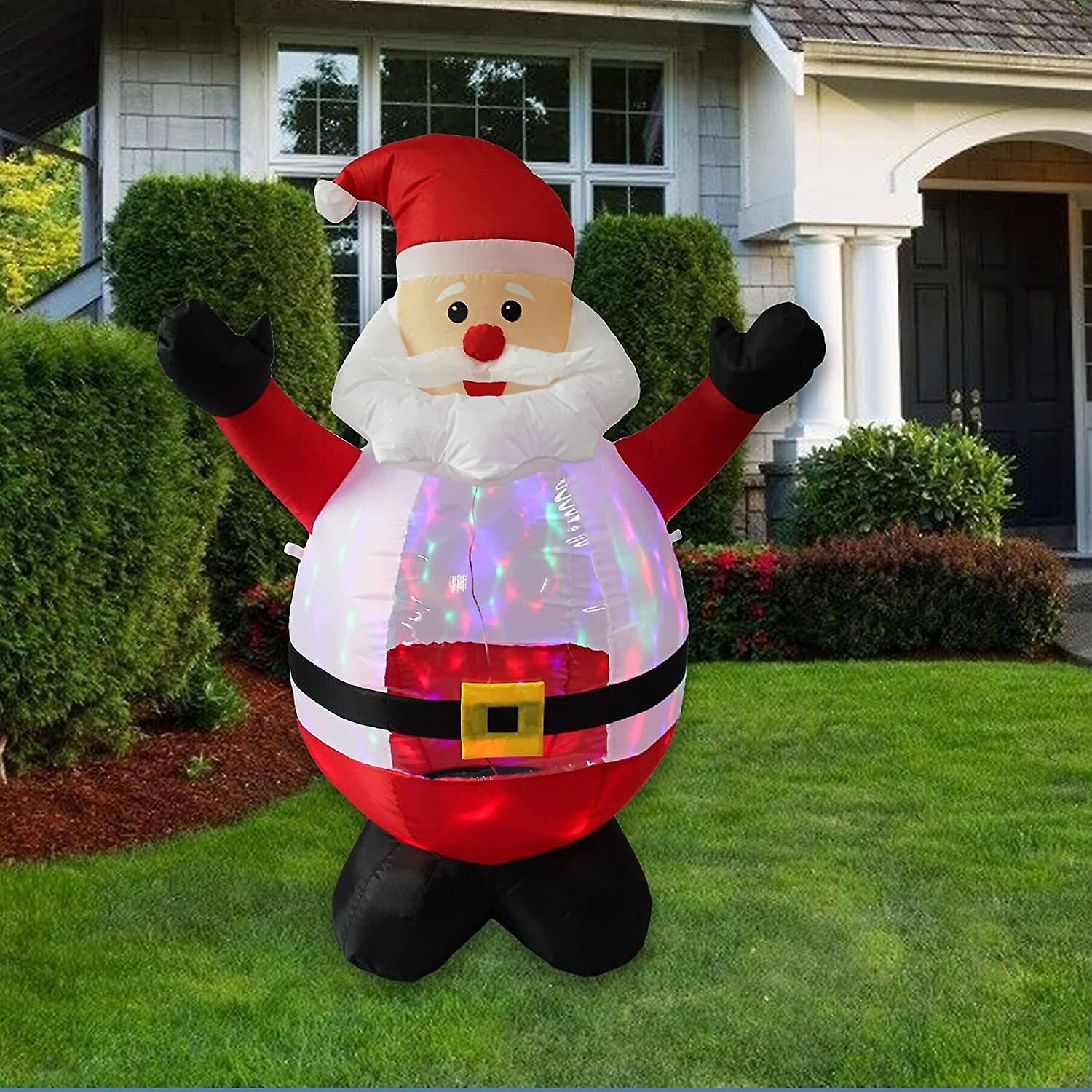 6ft Santa Claus Open Arms Christmas Inflatable Decorations Outdoor Indoor Holiday Decorations， Blow Up Lighted Yard Lawn Decor