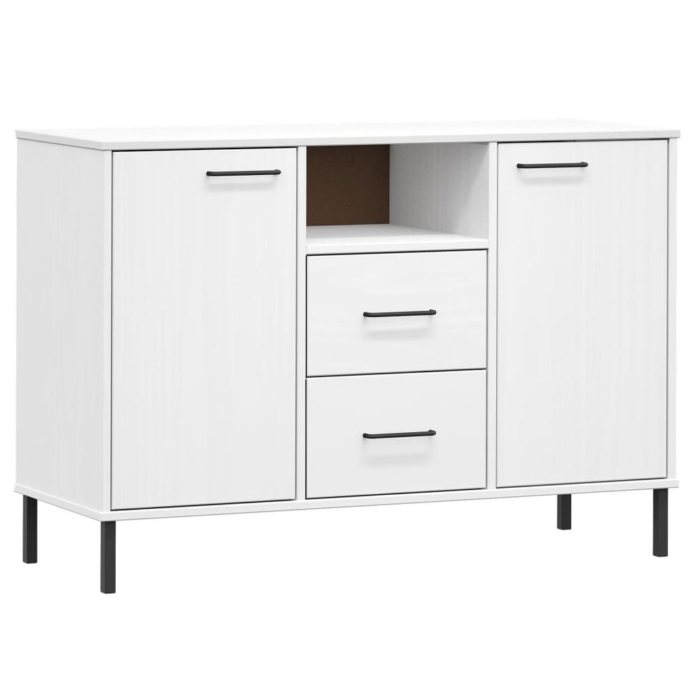 vidaXL Sideboard Buffet Cabinet with Metal Legs for Kitchen Solid Wood OSLO   44.5\