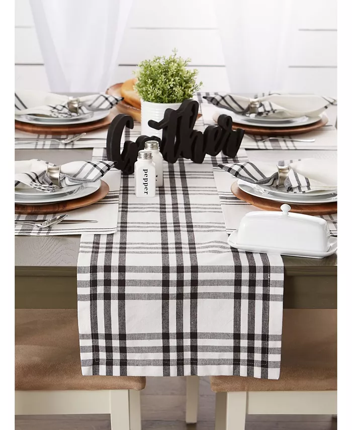 Design Imports Plaid Table Runner 14 x 72