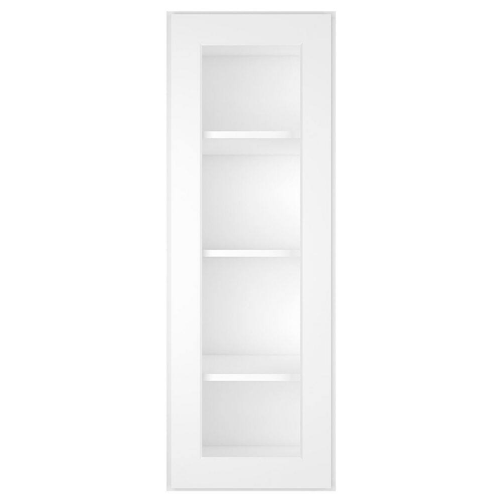 HOMEIBRO 15 in. W X 12 in. D X 42 in. H in Shaker White Plywood Ready to Assemble Wall Kitchen Cabinet with 1-Door 3-Shelves HD-SW-W1542GD-A