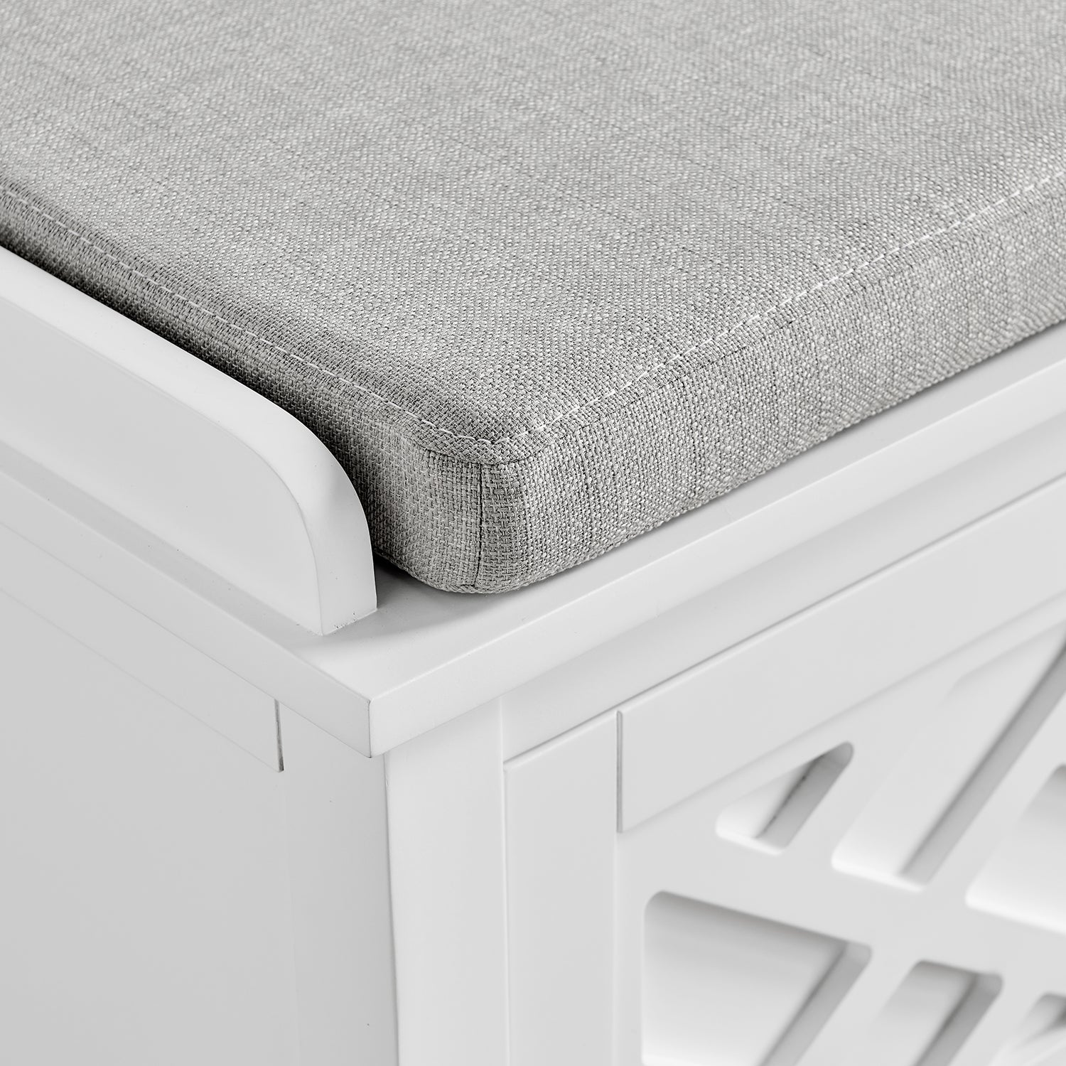 Alaterre Coventry Storage Bench, Dove Gray and White