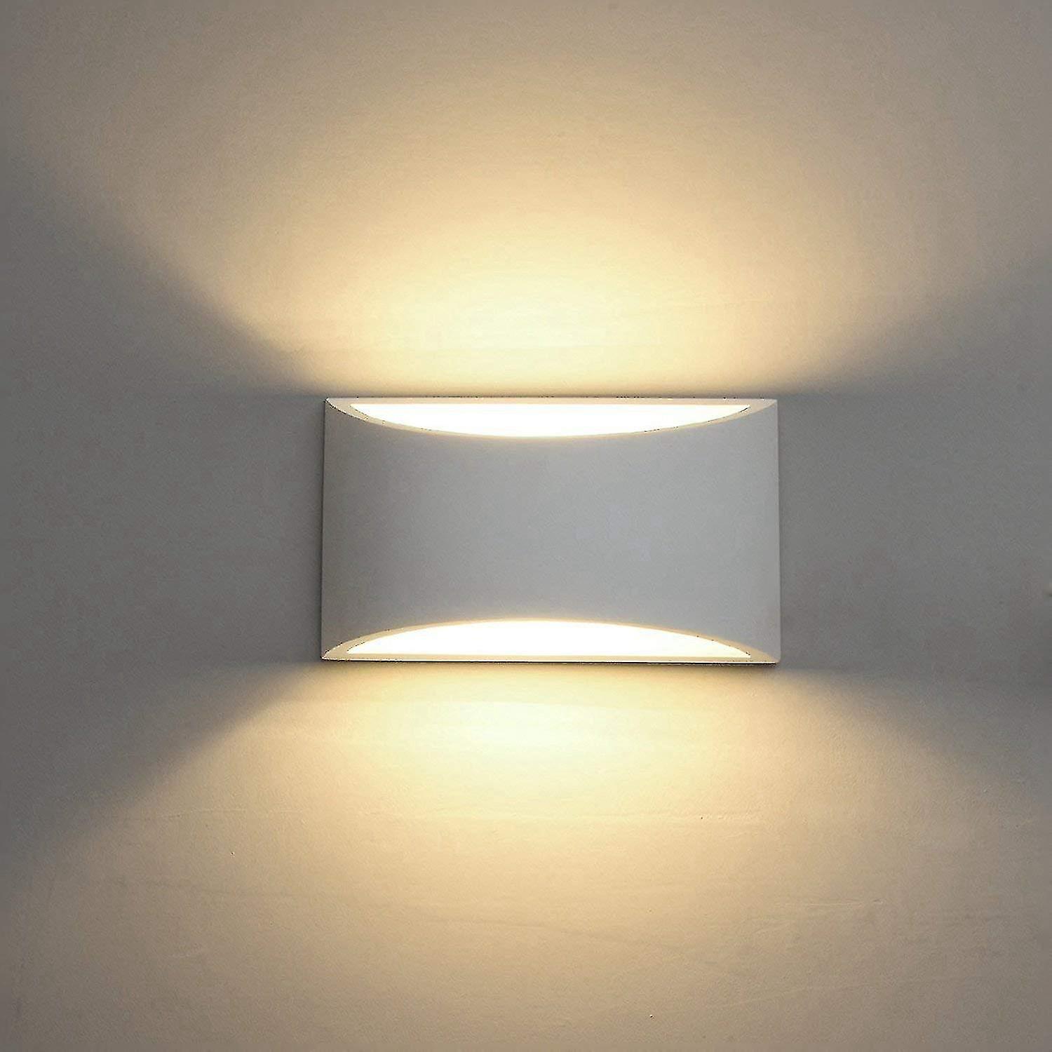 Modern Wall Sconce，indoor Wall Lights Uplighter Downlighter Gypsum Plaster Sconce Lighting With 2700k 7w G9 Led Bulbs For Living Room Bedroom Hallway