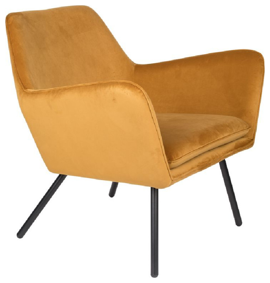 Gold Velvet Accent Chair  DF Bon   Midcentury   Armchairs And Accent Chairs   by Luxury Furnitures  Houzz