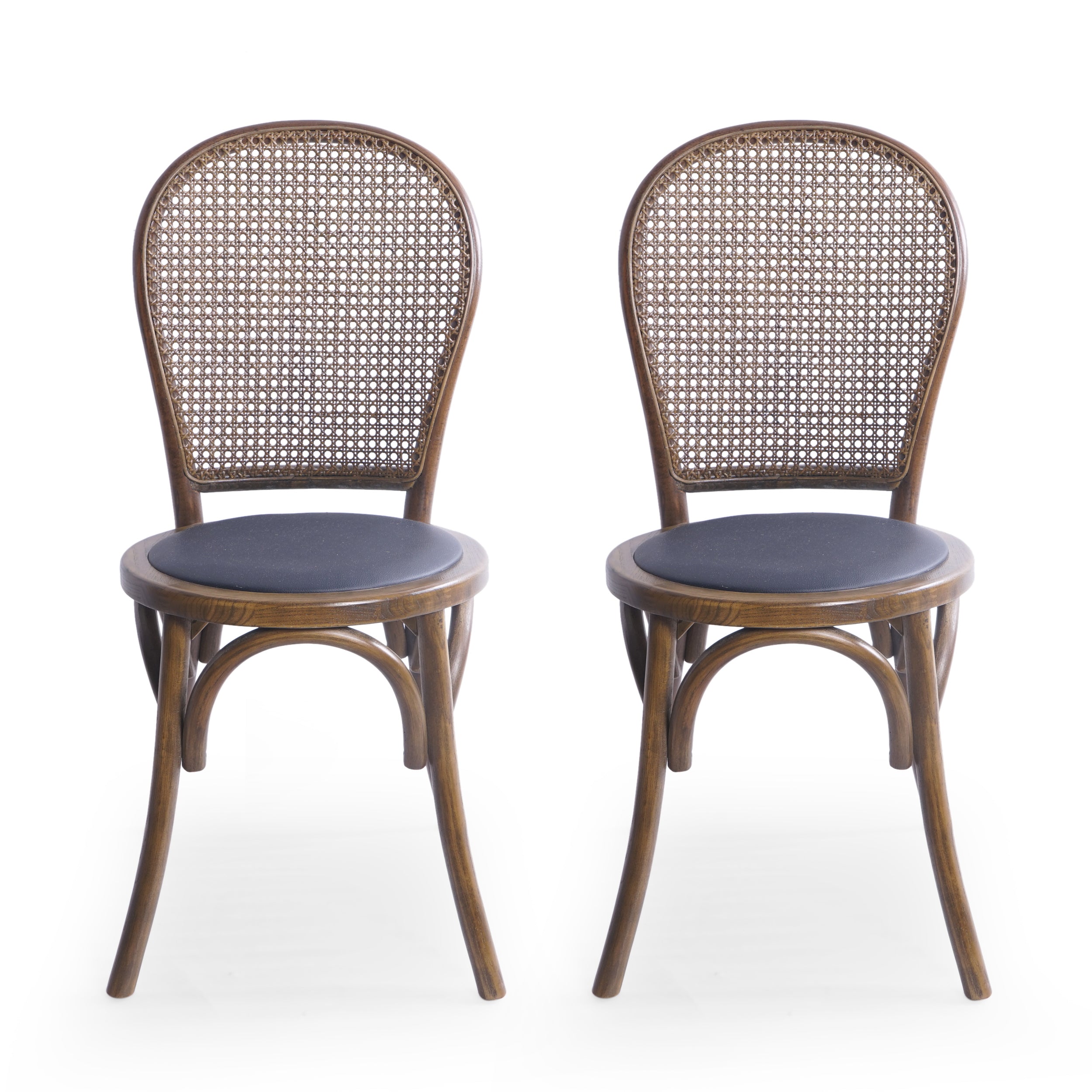 Emerys Wooden Cane Back Dining Chair (Set of 2)