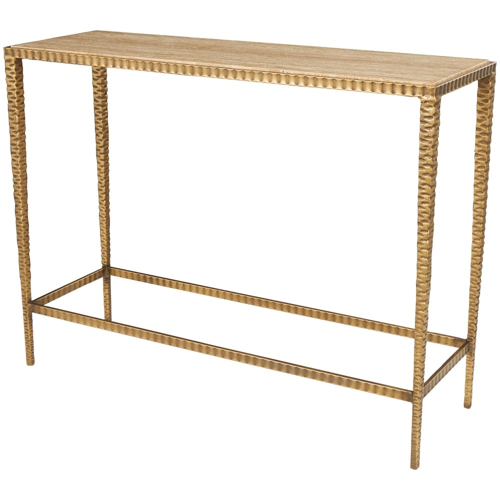 Gold Marble Console Table with Gold Metal Legs  37\