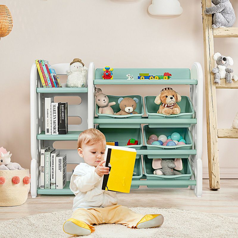 Kids Toy Storage Organizer with Bins and Multi-Layer Shelf for Bedroom Playroom