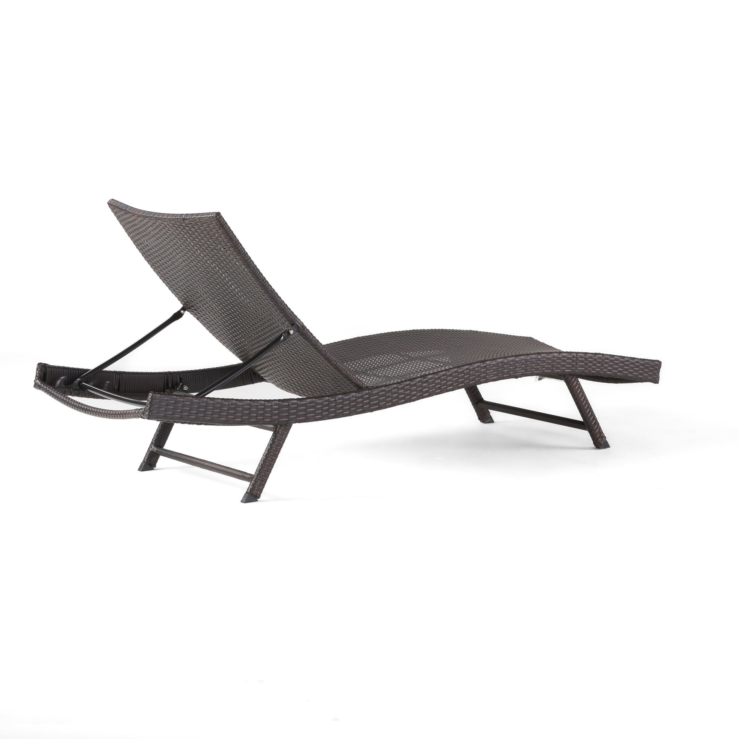 Eliana Outdoor Brown Wicker Adjustable Chaise Lounge Chair