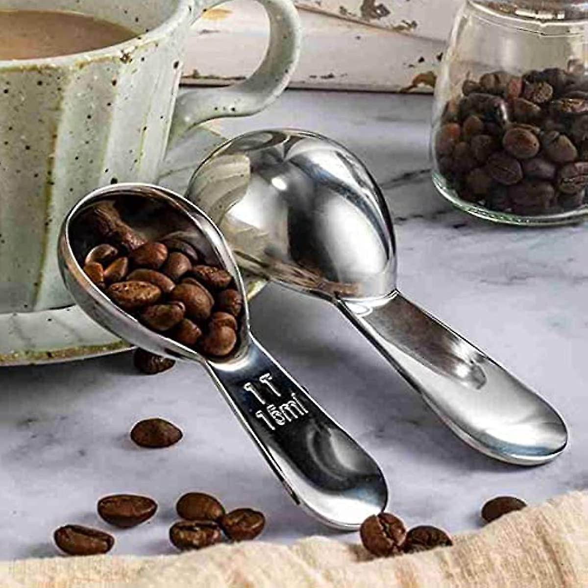 2pcs Tablespoon Measuring Spoon  Coffee Scoop Stainless Steel With Accurate Measurement Short Handle Metal Spoons Set For Tea Sugar Flour