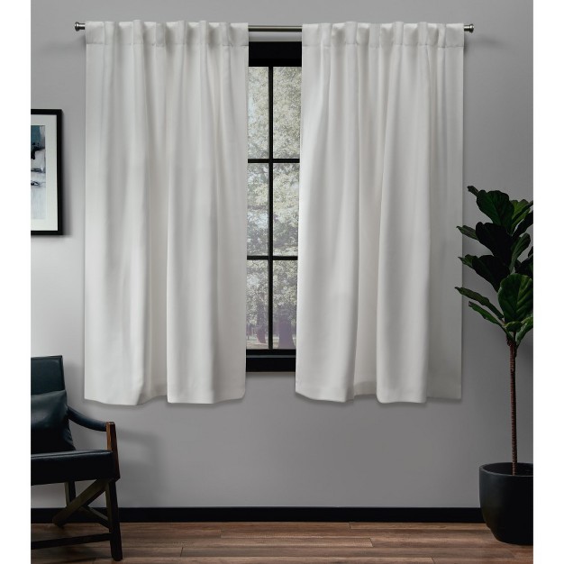 Sateen Blackout Hidden Tab Window Curtain Panel Vanilla Exclusive Home