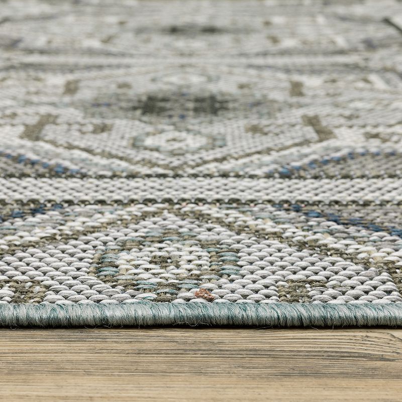 StyleHaven Calla Moroccan Trellis Gray Blue Indoor Outdoor Area Rug