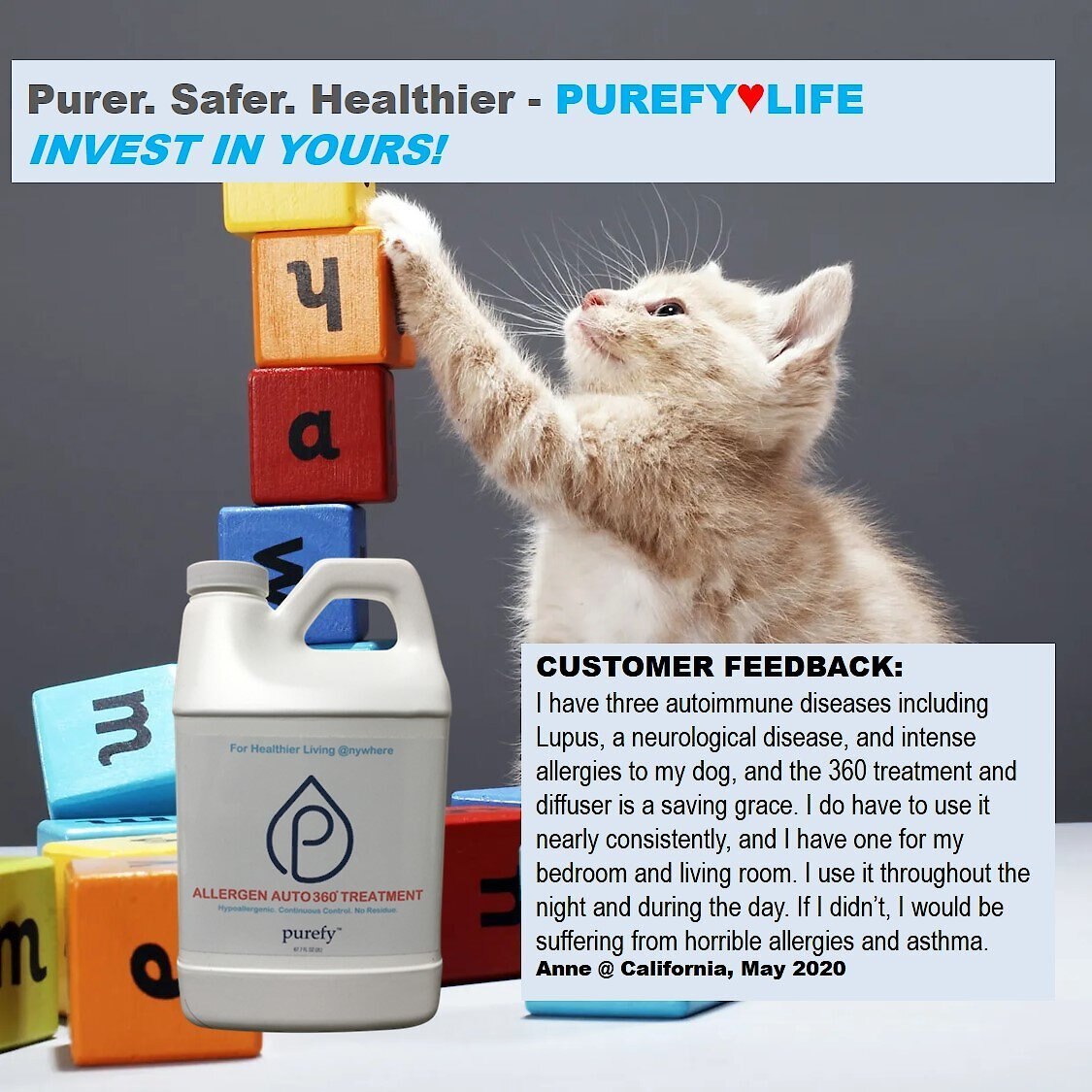 Purefy Allergen Auto 360 Treatment Solution， 68-oz bottle