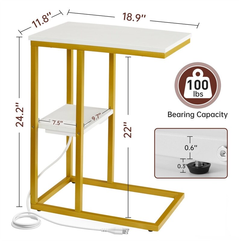 Small Side Tables with USB Ports and Outlets