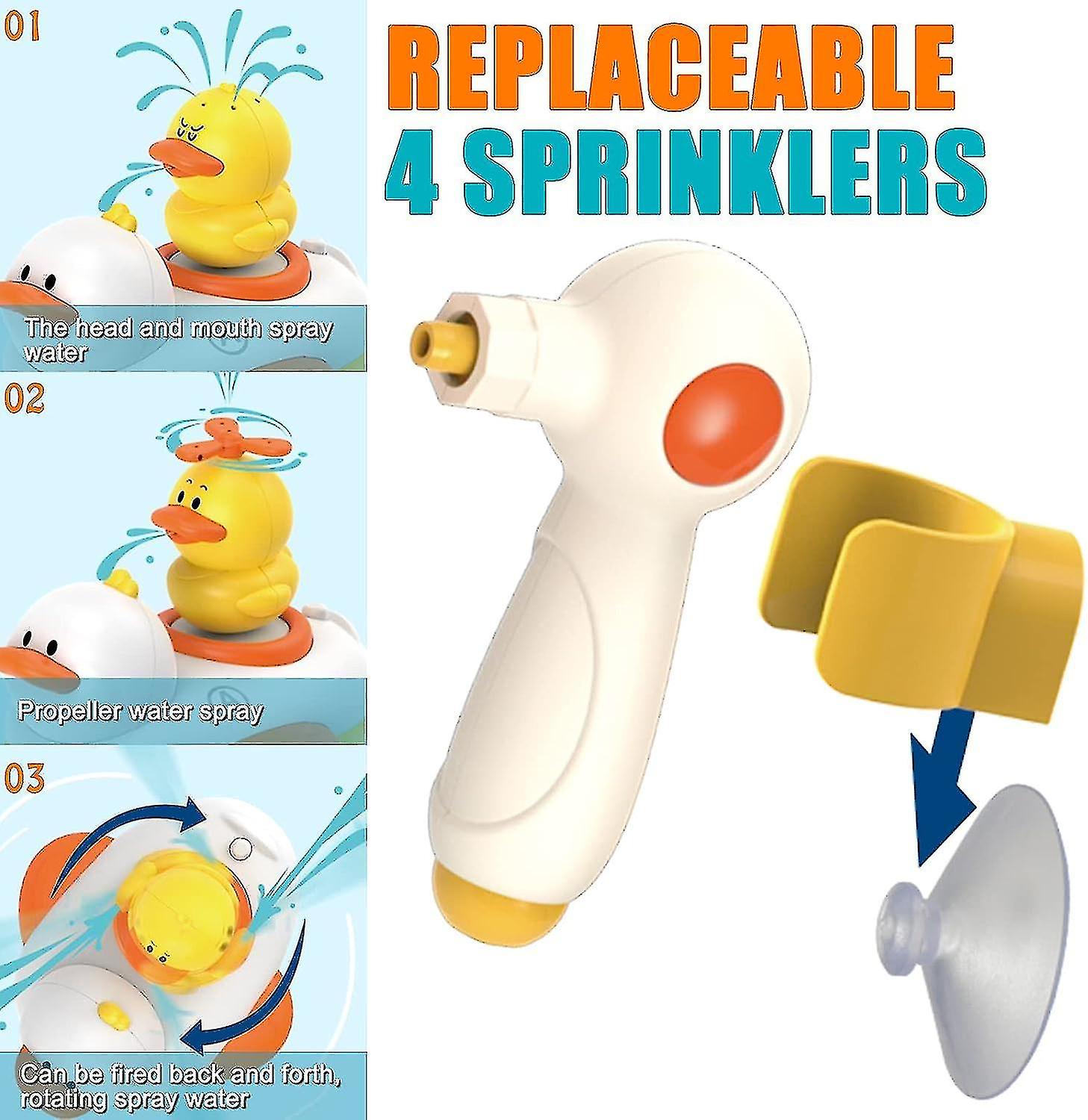 Electric Duck Bath Toy   Baby Bath Toys For Toddlers， Electric Shower Sprayer With 3 Ducks Water Spray