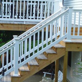 Weatherables VanderbuiltDelrayBellaireVilano White Stair Railing Bracket Kit (4-Piece) AWBR-STAIRKIT-TRAIL