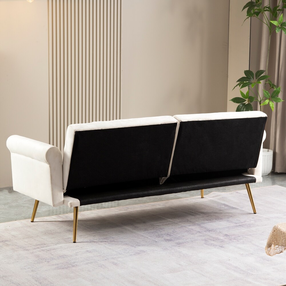 Modern Velvet Upholstered Sleeper Sofa