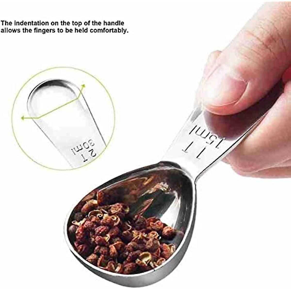 2pcs Tablespoon Measuring Spoon  Coffee Scoop Stainless Steel With Accurate Measurement Short Handle Metal Spoons Set For Tea Sugar Flour