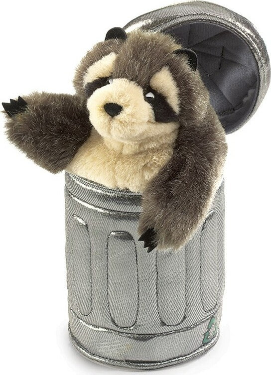 Raccoon in Garbage Can