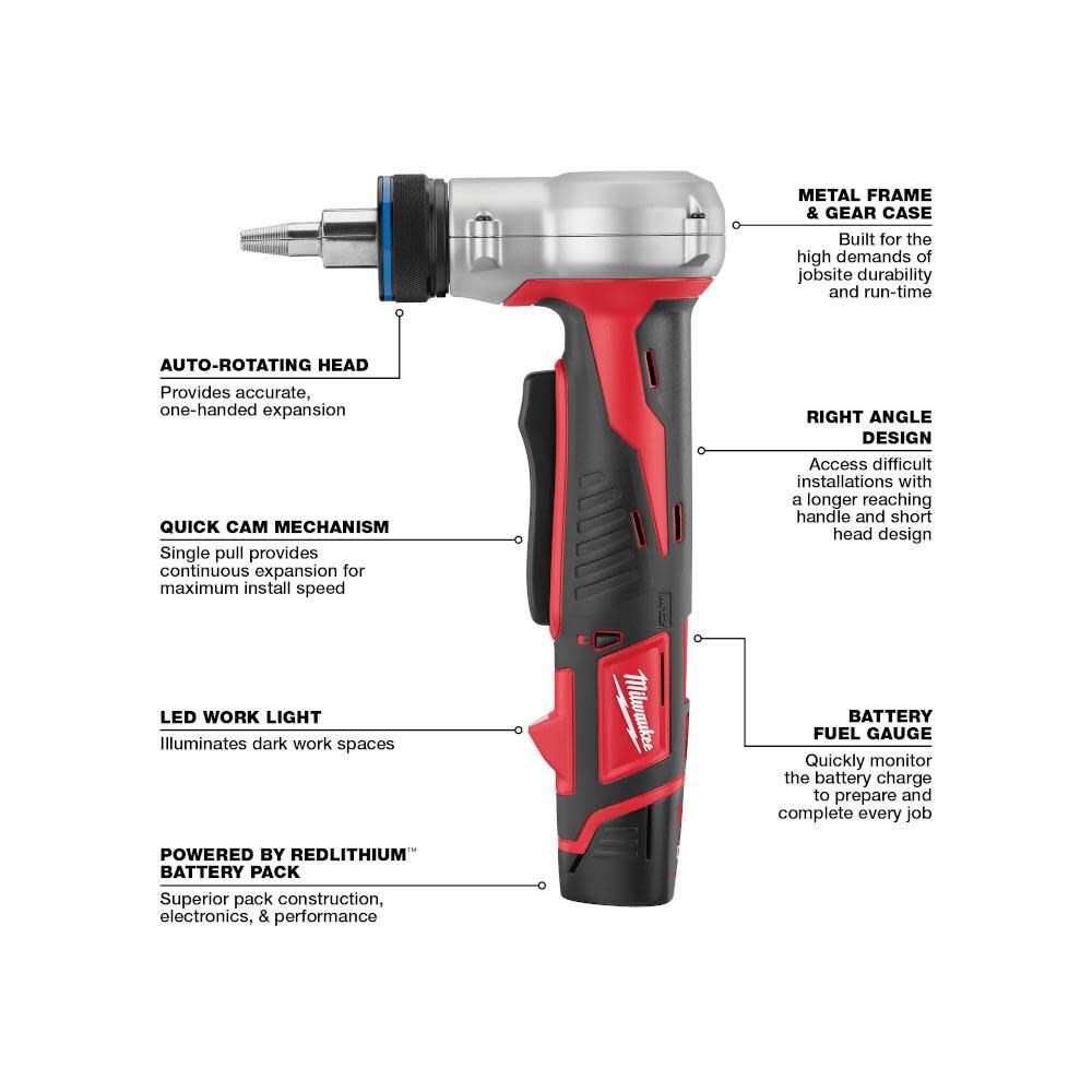 Milwaukee M12 Lithium-Ion ProPEX Expansion Tool Kit 2432-22 from Milwaukee