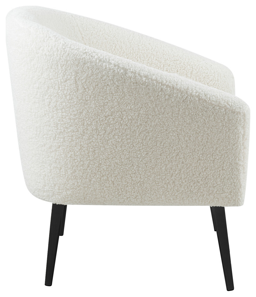 Barlow Faux Sheepskin Fur Accent Chair   Midcentury   Armchairs And Accent Chairs   by Meridian Furniture  Houzz