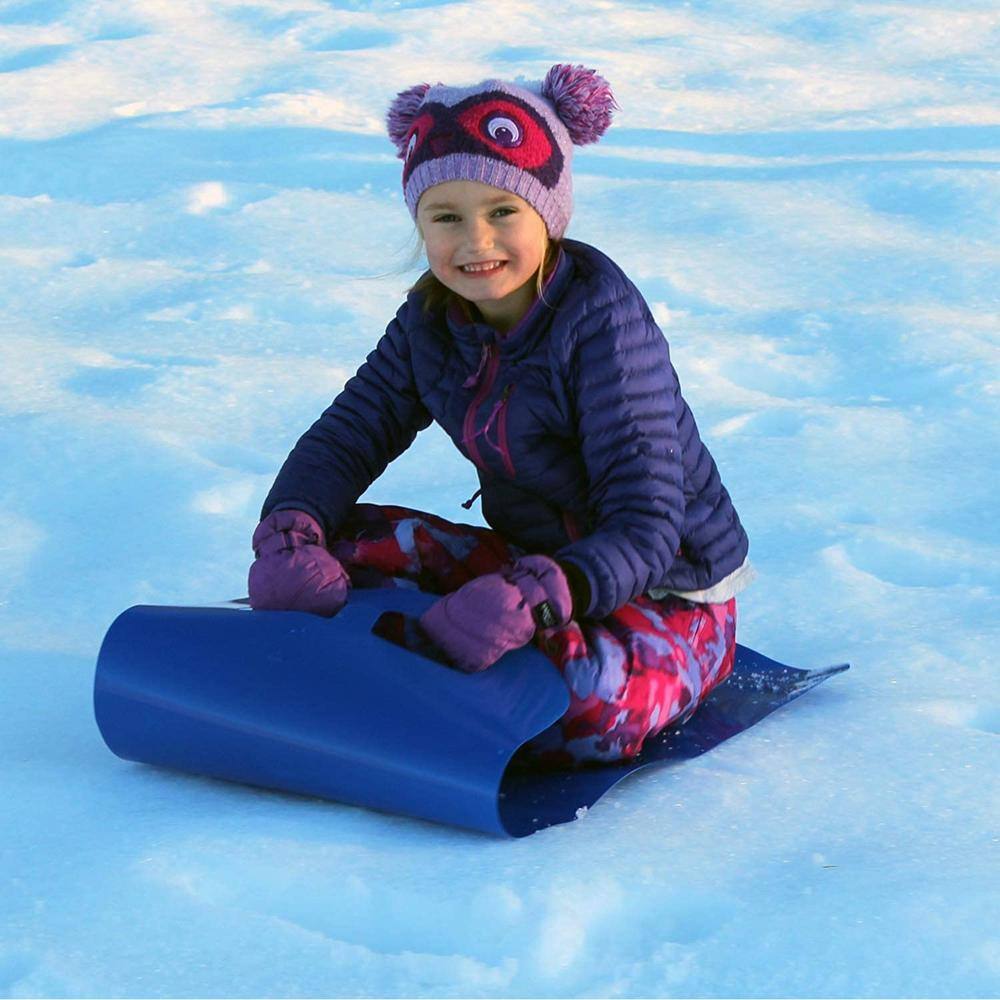 Flying Carpet Lightweight Kids Roll-Up Plastic Snow Sled Blue 611