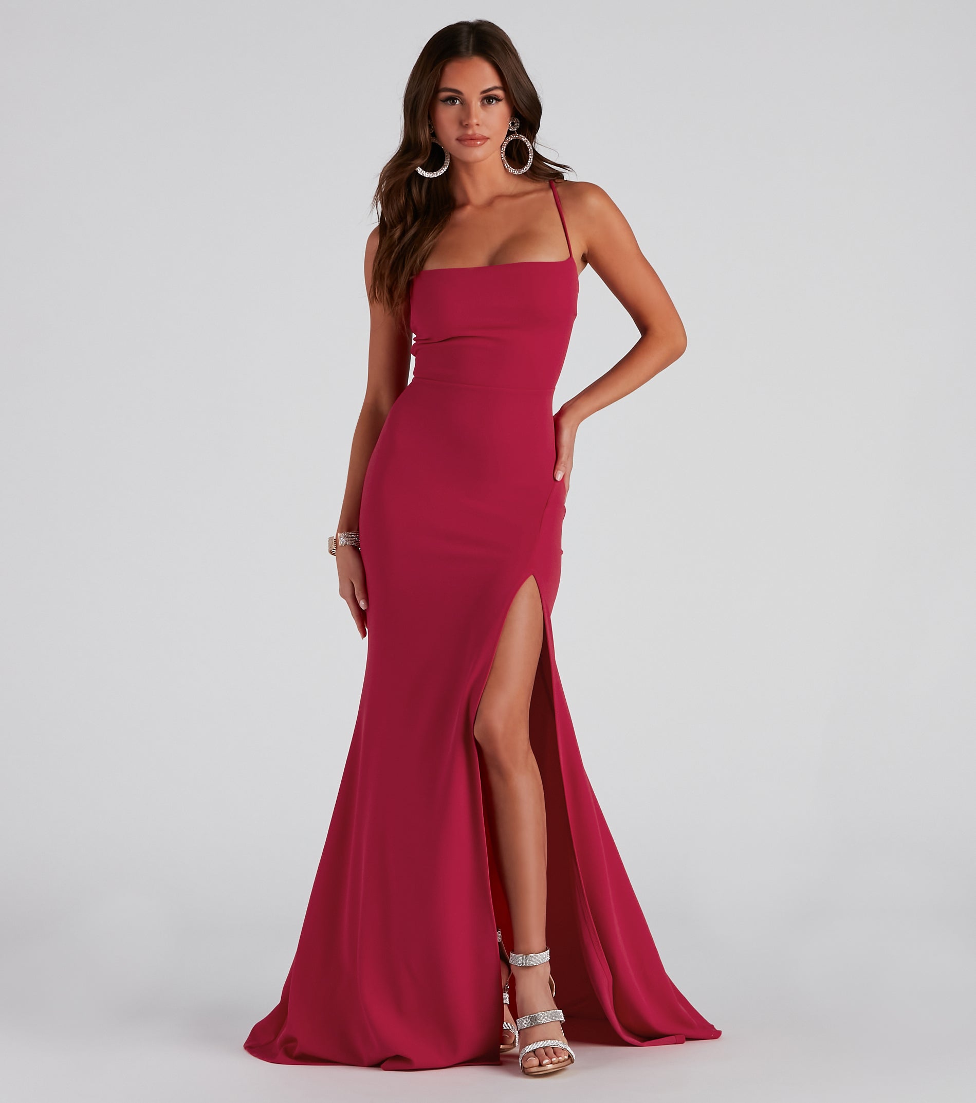 Tabitha Formal High Slit Crepe Dress