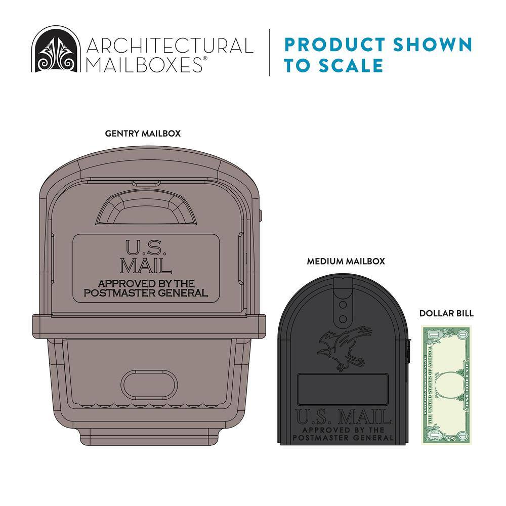 Architectural Mailboxes Gentry Mocha Medium Plastic All-in-One Mailbox and Post Combo GGC1M00AM