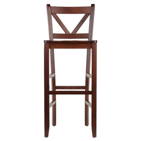 Wood Inglewood 3-Pc Dining Set， High Table and 2 V-Back Bar Stools， Walnut Finish