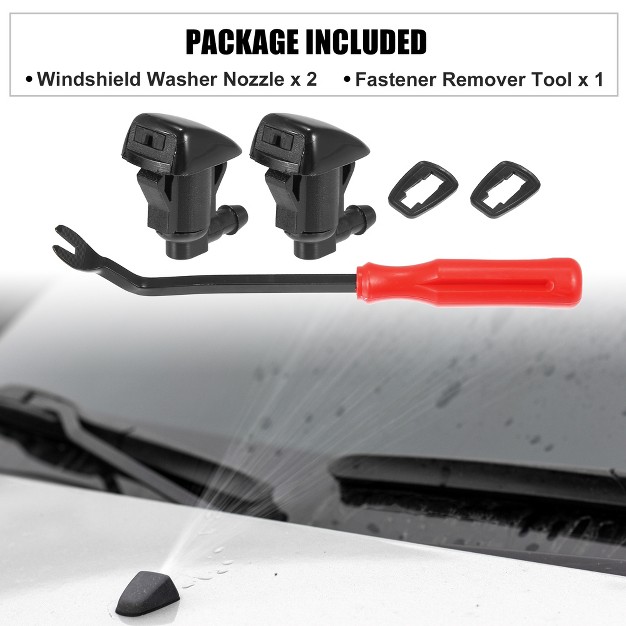 Unique Bargains Front Windshield Wiper Washer Nozzle Spray Jet Kit 15247800 For Gmc Acadia 2011 2012 2015 2016 Black 5 Pcs