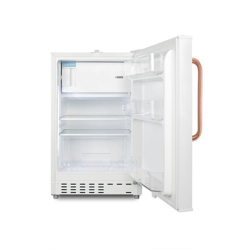 Summit Appliance 20 in. 2.68 cu. ft. Mini Refrigerator in White with Freezer ADA Compliant ADA302RFZTBC