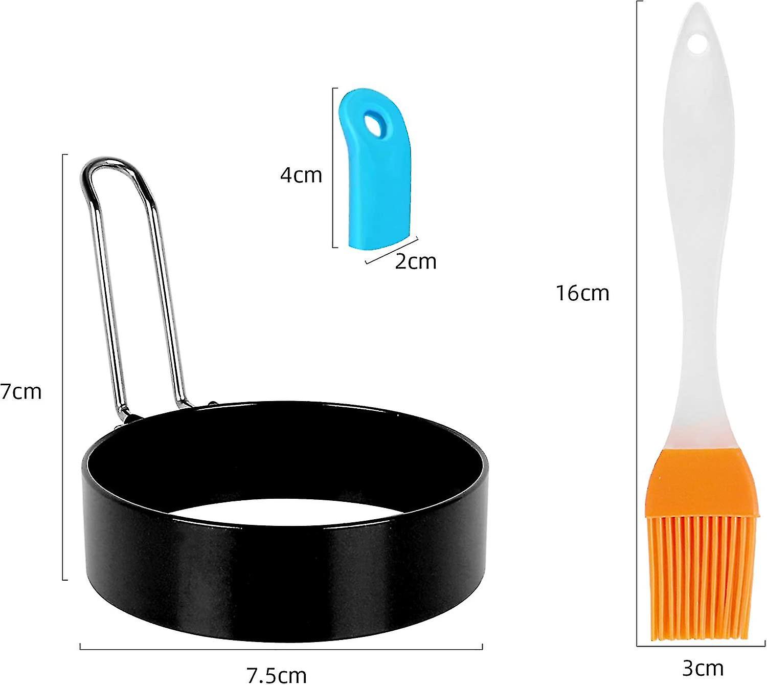 Pack Egg Rings Non-stick Frying Muffins Pancake Round Fried Egg Rings With A Silicone Brush