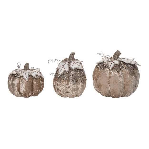 Transpac Foam 8 66 In Brown Harvest Sparkling Pumpkins Set Of 3