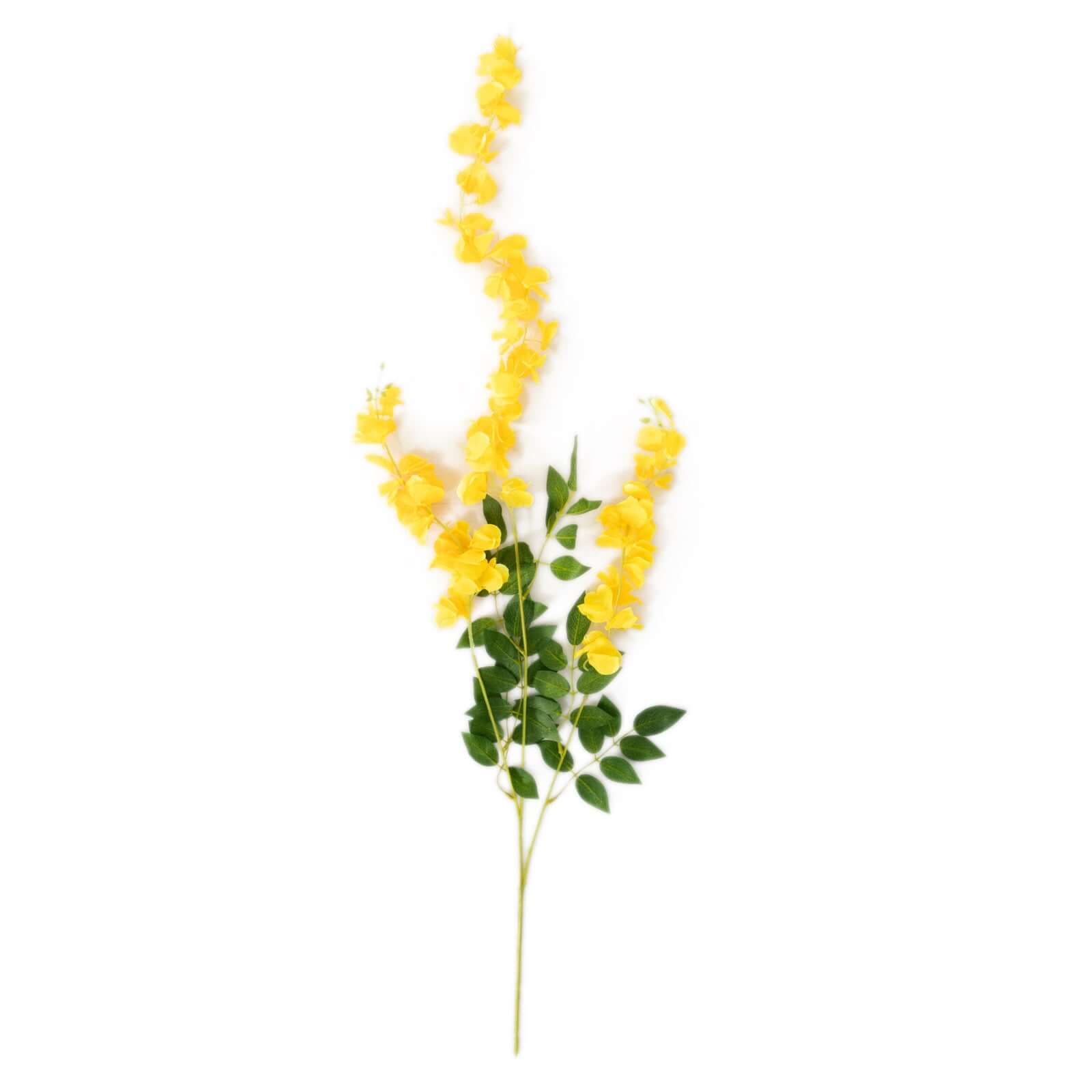 5 Pack Yellow Artificial Silk Hanging Wisteria Flower Vines 44