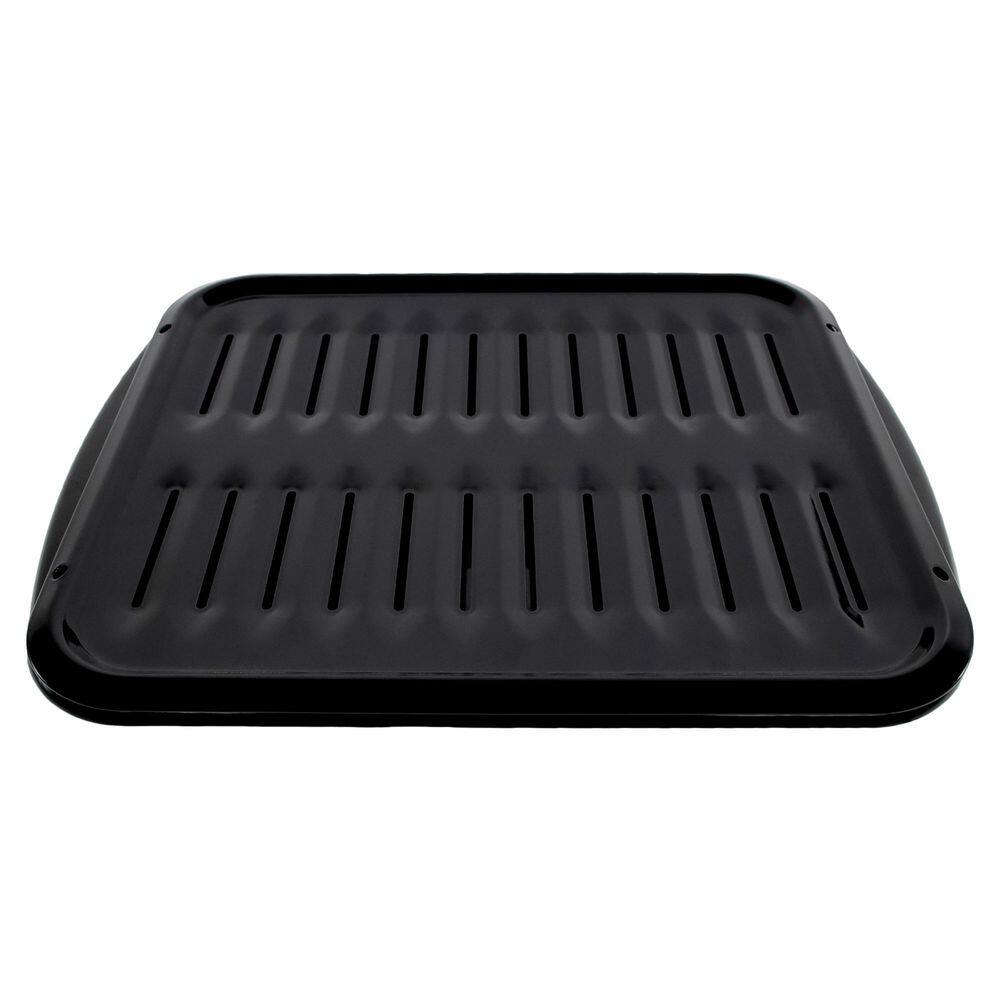 CERTIFIED APPLIANCE ACCESSORIES 2-Piece Porcelain Heavy-Duty Broiler Pan and Grill Set 50016