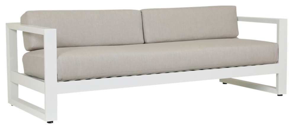 Newport Sofa With Cushions  Cast Silver   Contemporary   Outdoor Sofas   by Sunset West Outdoor Furniture  Houzz