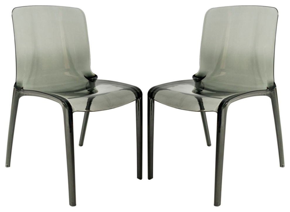 2 Pack Stackable Dining Chair  Shiny Chrome Metal Legs With Plastic Seat   Contemporary   Dining Chairs   by Decor Love  Houzz