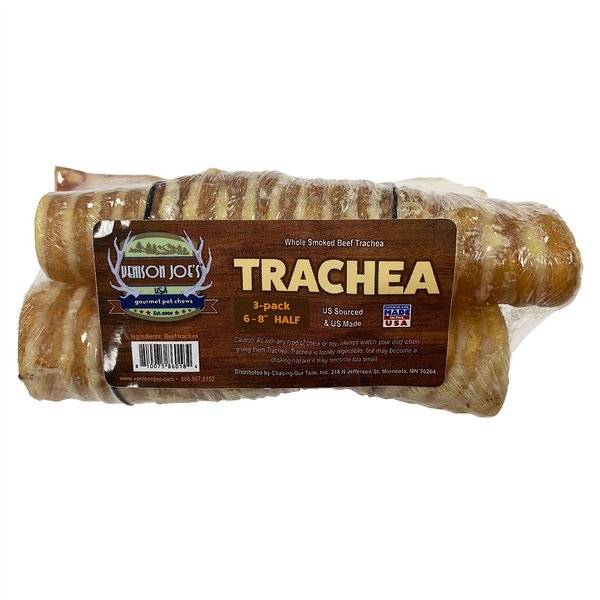 Venison Joe's Half Trachea Dog Treat， 3 count