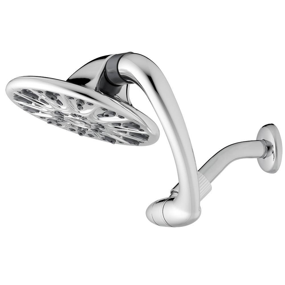 Waterpik 6-Spray 7 in. Single Wall Mount 1.8 GPM Fixed Rain Shower Head in Chrome ASW-673E