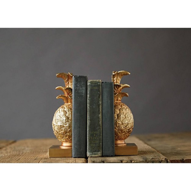 2pc Pineapple Bookend Set Bronze Storied Home