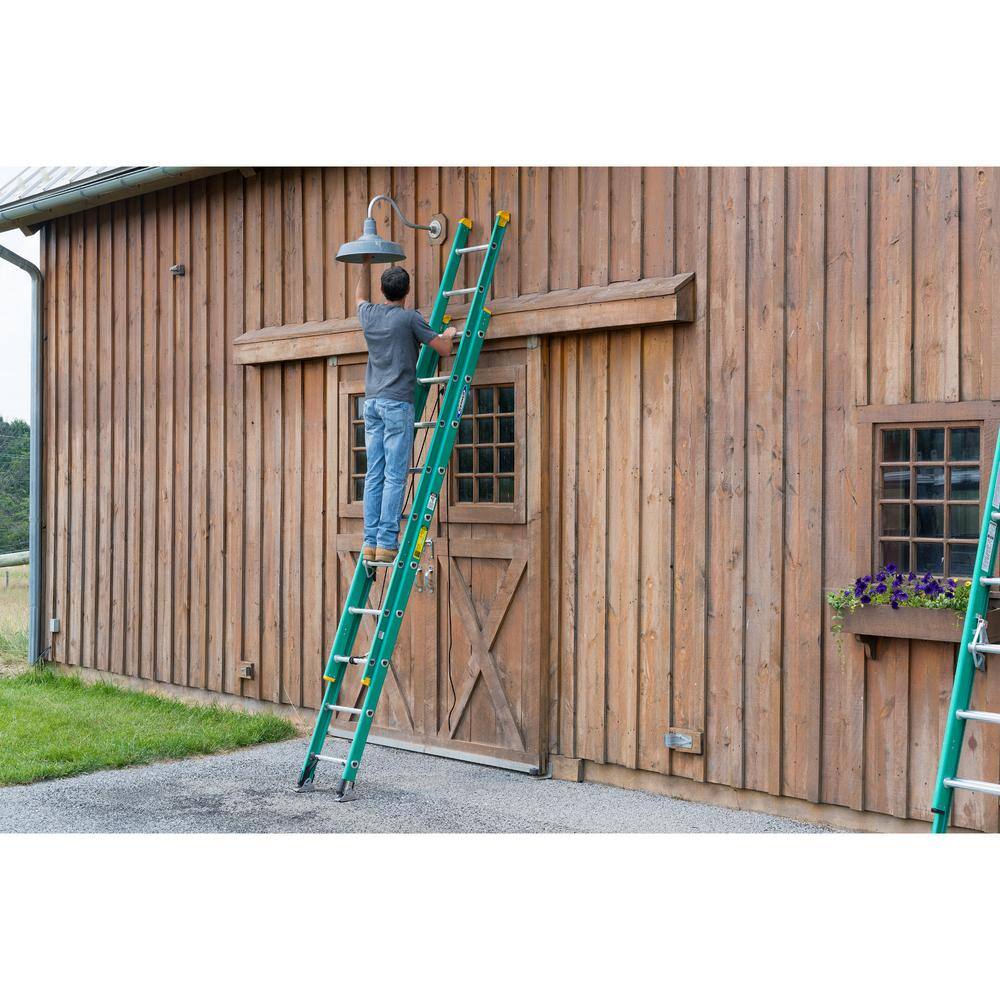 Werner 20 ft. Fiberglass D-Rung Extension Ladder with 225 lb. Load Capacity Type II Duty Rating D5920-2