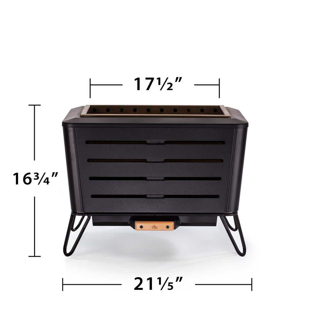 TIKI 215 in Retreat Smokeless Fire Pit Metal Black