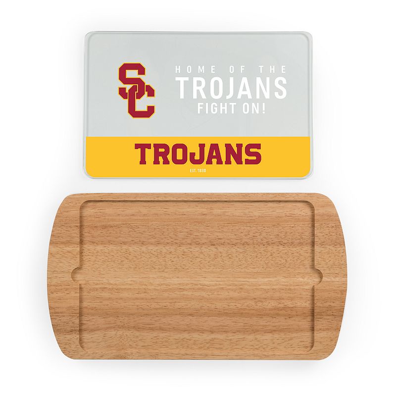 Picnic Time USC Trojans Glass Top Serving Tray