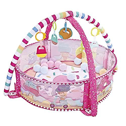 Baby Activity Play Mat， Non Slip Play Gym Padded Play Mat， Baby Kick and Play Mat with Protective Net，