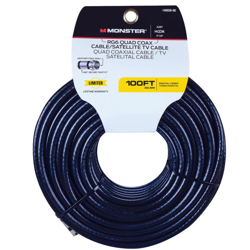 CABLE RG6 QUAD 100' BLK